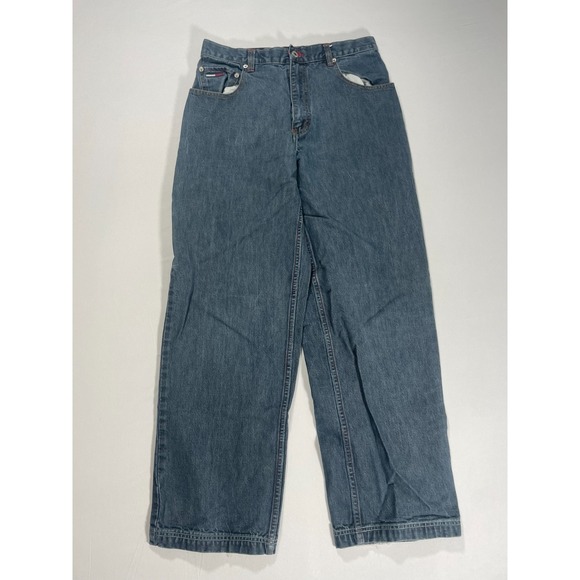Vintage Y2K Tommy Hilfiger Baggy Carpenter Jeans 32x32 Cargo Wide Leg Logo 2002